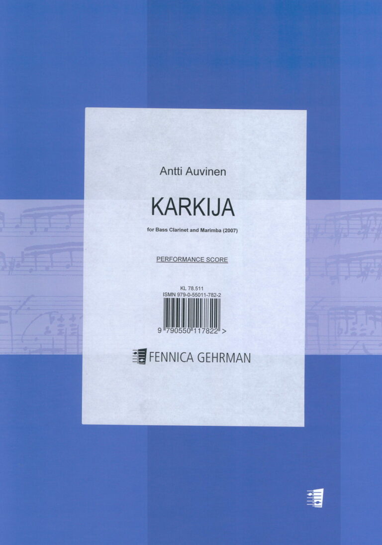Antti Auvinen: Karkija for bass clarinet and marimba