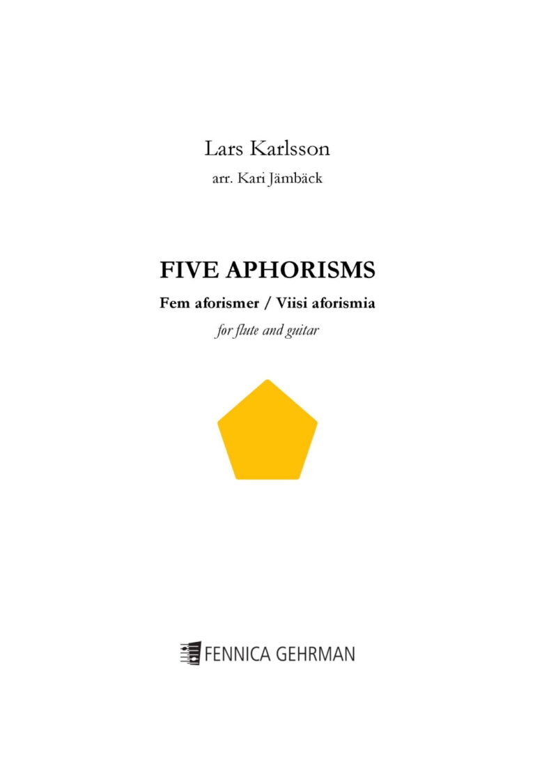 Lars Karlsson (arr. Jämbäck): Five Aphorisms for flute and guitar