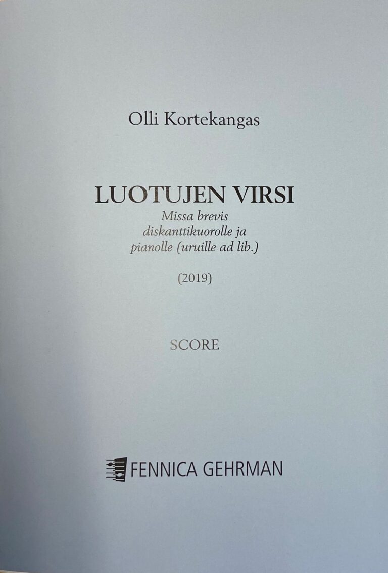Olli Kortekangas: Luotujen virsi, Missa brevis for descant chorus and piano