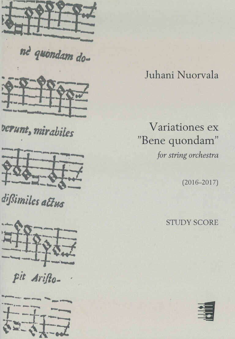 Juhani Nuorvala: Variationes ex “Bene quondam” for string orchestra