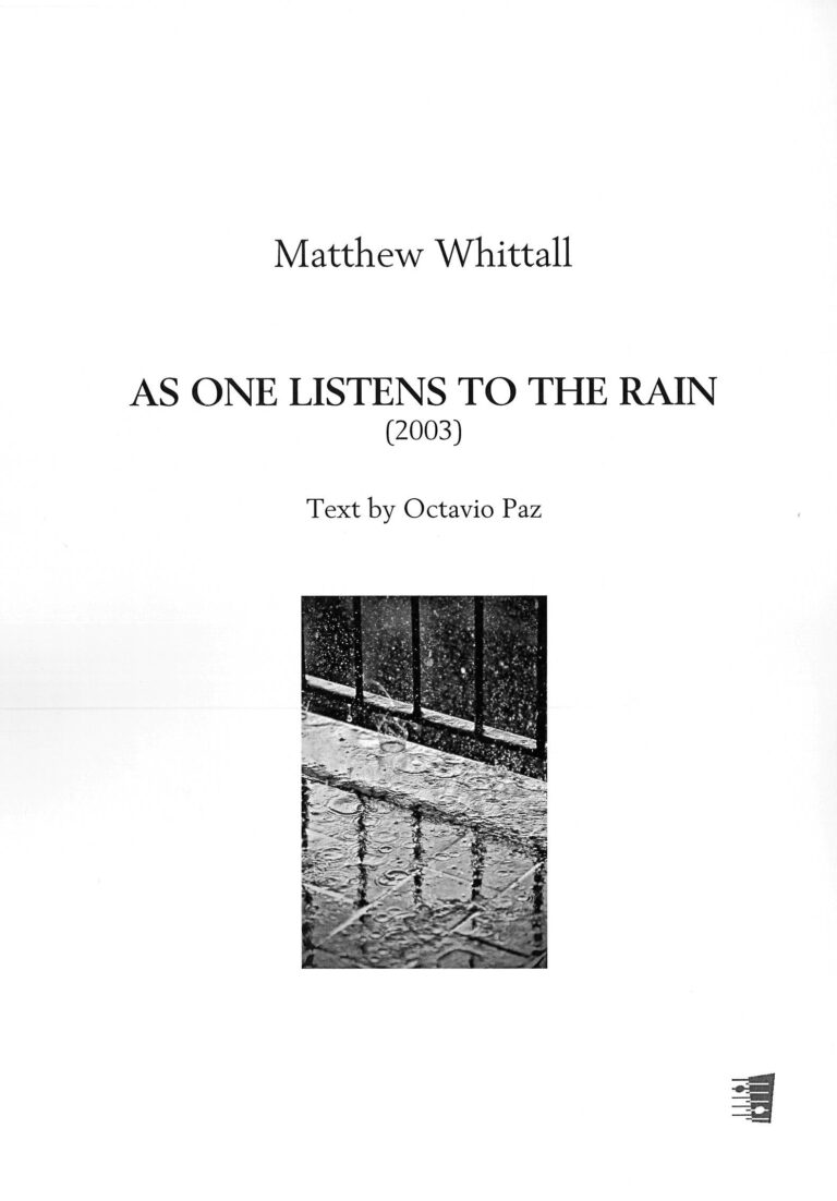 Matthew Whittall: As One Listens to the Rain